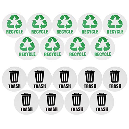 wasserdichte Selbstklebstoffrecycle Müllaufkleber Aufkleber Aufkleber für Dosen Garbage Container Behälter leuchtende Farben Einfacher Sortieren mehrerer Mülleimer Home Office von OKOVO