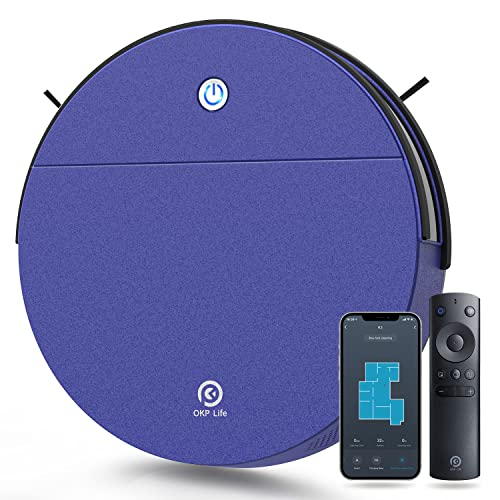 OKP Saugroboter,Staubsauger Roboter mit WLAN App und Alexa Steuerung 2200pa Saugkraft 120Min Laufzeit Ultradünner Selbstaufladung Roboterstaubsauger Leise für Tierhaare,Boden,Teppich OKP Saugroboter,Staubsauger Roboter mit WLAN App und Alexa Steuerung 2200pa Saugkraft 120Min Laufzeit Ultradünner Selbstaufladung Roboterstaubsauger Leise für Tierhaare,Boden,Teppich von OKP