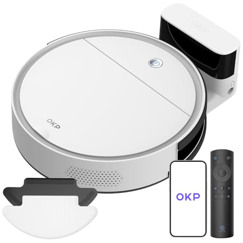 OKP Saugroboter mit Wischfunktion, Superschlank Staubsauger Roboter, WLAN Roboterstaubsauger kompatibel mit WiFi/APP/Alexa, ideal für Hartböden, Teppiche und Tierhaare mit Fernbedienung OKP Saugroboter mit Wischfunktion, Superschlank Staubsauger Roboter, WLAN Roboterstaubsauger kompatibel mit WiFi/APP/Alexa, ideal für Hartböden, Teppiche und Tierhaare mit Fernbedienung von OKP