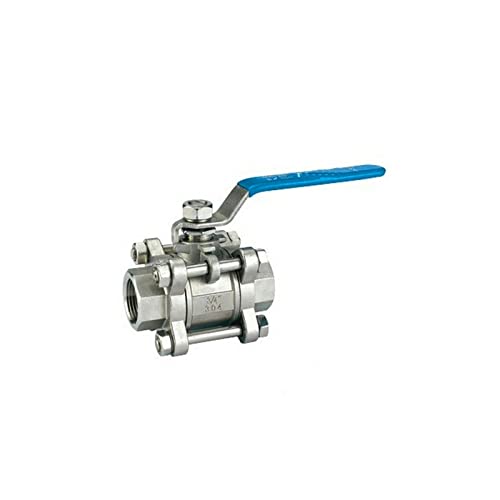 3/4 Zoll Edelstahl BSP Gewinde Kugelhahn DN20 dreiteiliger Kugelhahn zur Verwendung mit Flüssigkeiten und Gasen (SS201) von OKPPLFJUI