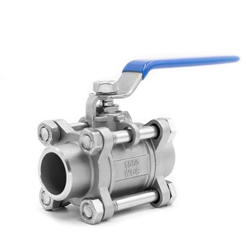 304 Edelstahl dreiteiliger Kugelhahn 1/2 3/4 Gewinde Innengewinde Wasserleitung Schweißventil Schalter DN20 25 32 65 80 (3/4 Zoll, BSP_Weld) von OKPPLFJUI