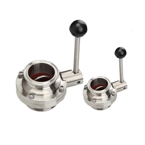 OKPPLFJUI 0.5 to 3 Inch Sanitary Tri Clamp Butterfly Valve SS304 Stainless Steel Manual Quick Connect Clamp Chuck Valves(OD76 x Ferrule 91) von OKPPLFJUI