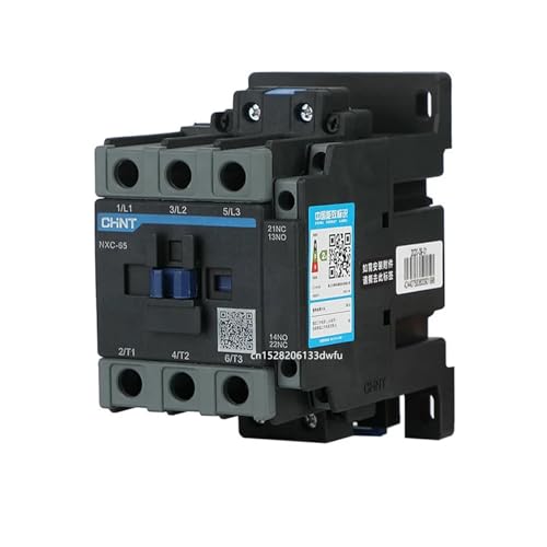 OKPPLFJUI Wechselstromschütz NXC-65 65A LC1D LC1 CJX2-6511 dreiphasiger elektrischer Leistungsschalter für DIN-Schienenmontage, NA NC, AC 24 V, 36 V, 110 V, 220 V und 380 V (NXC-65,220 V) von OKPPLFJUI