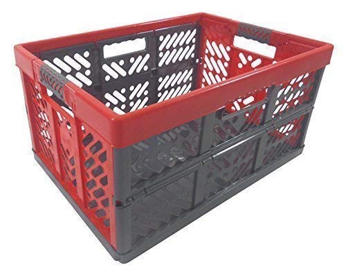KiNDERWELT Profi - Robuste Klappbox 45 L bis 50 kg - Box, Kiste, Korb zur Aufbewahrung, Transport - rot-anthrazit von KiNDERWELT