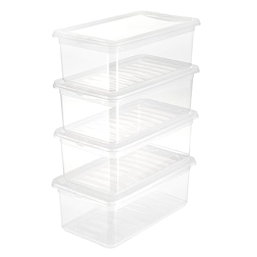 keeeper Aufbewahrungsboxen mit Air Control System, 4-teiliges Set, 4 x 5,6 l, 33 x 19,5 x 12 cm, Bea, Transparent von keeeper