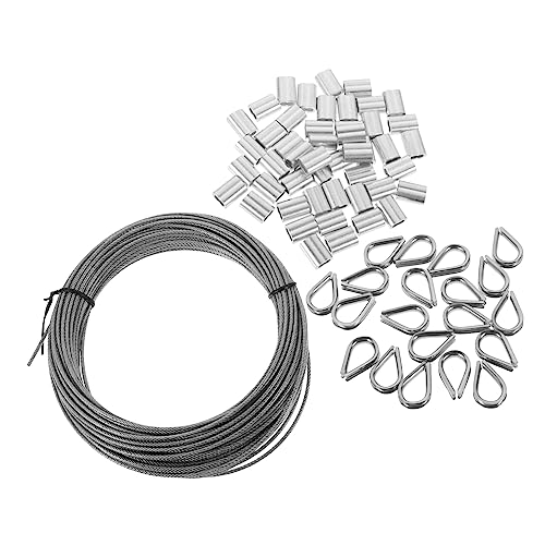 OKUMEYR 1 Satz Drahtseil Set mit Kauschen und Hülse für Geländer Wäscheleinen und DIY Projekte Hohe Zugfestigkeit und Langlebigkeit OKUMEYR 1 Satz Drahtseil Set mit Kauschen und Hülse für Geländer Wäscheleinen und DIY Projekte Hohe Zugfestigkeit und Langlebigkeit von OKUMEYR