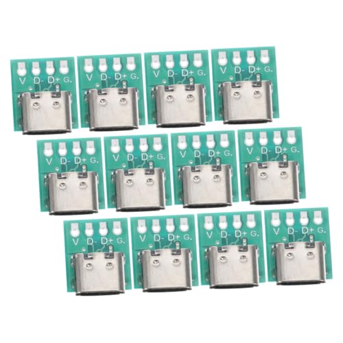 OKUMEYR 12 Stück Teiliges USB C Connector Board für Datenübertragung PCB Adapter für Vielseitige Anwendungen und Hoher Stabilität und Kompatibilität von OKUMEYR