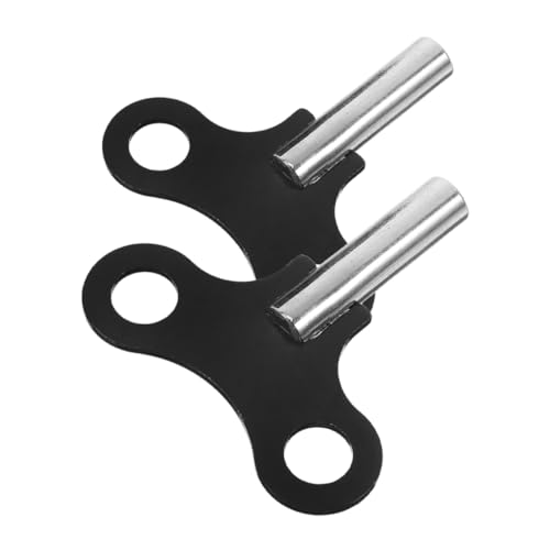 OKUMEYR 2 Stk Uhrwerk Schlüssel antike Hardware Retro-Hardware Luftventilschaft antike Uhr Quarzuhr Fassuhr Großvateruhr Schlüssel Uhrenwerkzeug Ersatz-Uhrzeiger Wanduhrwerk Stahl Black von OKUMEYR