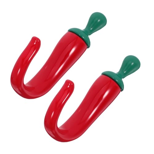 OKUMEYR 2 Stück Chili-pfeffer Wandhaken aus Vintage Metall Dekorative Küchen Badezimmerhaken Funktionale Wandkleiderhaken zur Platzsparenden Organisation von Mänteln Hüten und Schürzen von OKUMEYR