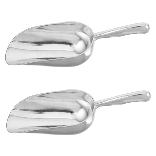 OKUMEYR 2 Stück Eis und Mehlschaufel aus Verstärktem Aluminium Runder Griff Ergonomisch Kratzfest Vielseitig für Küchen Eiseimer Süßigkeiten Langlebig Leicht zu Reinigen Gewerblich und von OKUMEYR