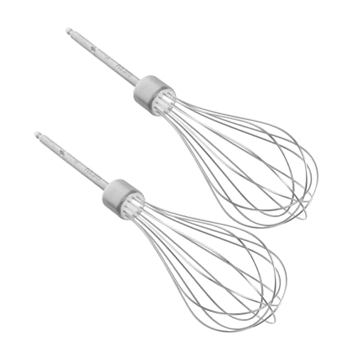 OKUMEYR 2 Stück Handmixer Ersatzschläger Kompakte Leichte Schneebesen zum Manuellen Schlagen von Eiern Sahne und Teig Platzsparend Rostfrei Einfach zu Reinigen Wiederverwendbar von OKUMEYR