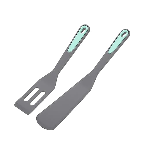 OKUMEYR 2 Stück Silikon Pfannenwender Teiliges Mini Schaufel Blau und Hellgrau Hitzebeständig Langlebig für Eier und Steak Praktischer Küchenhelfer mit Aufhängeloch zur Einfachen OKUMEYR 2 Stück Silikon Pfannenwender Teiliges Mini Schaufel Blau und Hellgrau Hitzebeständig Langlebig für Eier und Steak Praktischer Küchenhelfer mit Aufhängeloch zur Einfachen von OKUMEYR