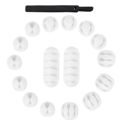 OKUMEYR 26 Stück Teiliges Selbstklebend Langlebige Kabelclips zur Kabelorganisation Am Schreibtisch Geeignet für USB Audio Ladekabel Einfache Montage für Saubere Zufällige Farbe von OKUMEYR