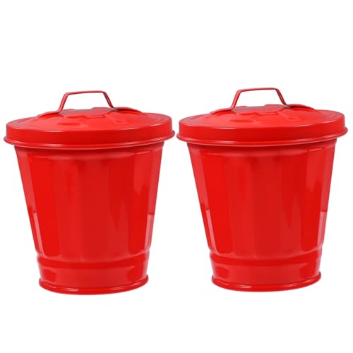 OKUMEYR Schreibtisch-mülleimer 2er-set Mini-tisch-mülleimer Verzinkter Mülleimerdeckel Küchenabfalleimer Mini-desktop-abfalleimer von OKUMEYR
