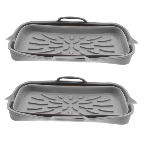 OKUMEYR 2stücke Silikon-backmatte Für Heißluftfritteuse Faltbares Tablett Wiederverwendbares Ofenblech Antihaftbeschichtete Backmatte Silikon-einlage Für Küche von OKUMEYR