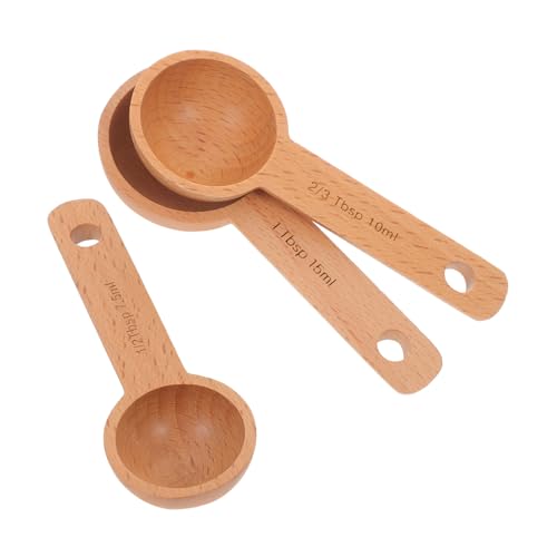 OKUMEYR 3stücke Holz-messlöffel Für Kaffeebohnen Kaffeepulver Tee Bohnen Salz Und Gewürze Robuste Und Kompakte Konstruktion Glatte Oberfläche Schlichtes Design Passt in Töpfe Und von OKUMEYR