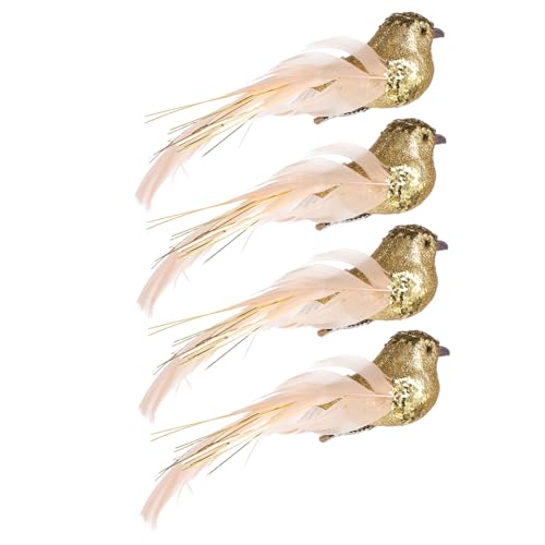 OKUMEYR 4stücke Weihnachtsdeko Künstliche Vögel Mit Glitzer Lange Farbenfrohe Ornamente Mit Metallclip Für Baum Bastelprojekte Und Garten Dekoration OKUMEYR 4stücke Weihnachtsdeko Künstliche Vögel Mit Glitzer Lange Farbenfrohe Ornamente Mit Metallclip Für Baum Bastelprojekte Und Garten Dekoration von OKUMEYR