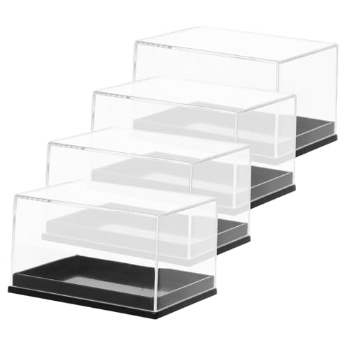 OKUMEYR 4er-pack Proben-aufbewahrungsboxen Vitrinen Für Mineralien Schmuck Kunsthandwerk Werkzeuge Elektronik Desktop-organizer von OKUMEYR