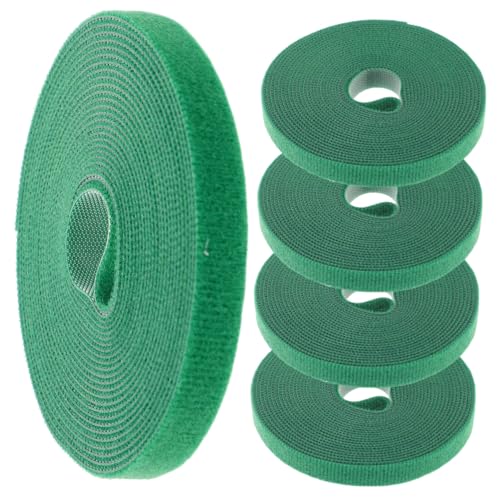 OKUMEYR 5 Rollen Klettklebeband Selbstklebend Kabelmanagement Kabelbinder Vielseitig für Kabel Drahtorganisation Pflanzenbefestigung Flexibel Zuschneidbar für Büro Werkstatt und Zuhause von OKUMEYR