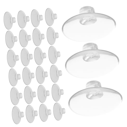 OKUMEYR 50 Stück Saugnapfhalter mit Großem Kabelschlitz Transparenter PVC Saugnapf Feuchtigkeitsresistente Wandhaken für Küche Bad Dusche Fenster Schadenfreie Befestigung ohne Bohren von OKUMEYR