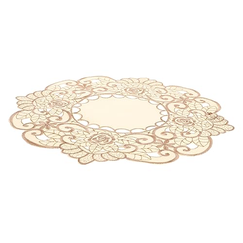 OKUMEYR Rundes Besteckunterlage Esstisch Untersetzer Tischsets Floral Tischmatte Tellermatte Hohl-Out Tischset Isoliert Und Waschbar Für Zuhause Küche Hotel von OKUMEYR
