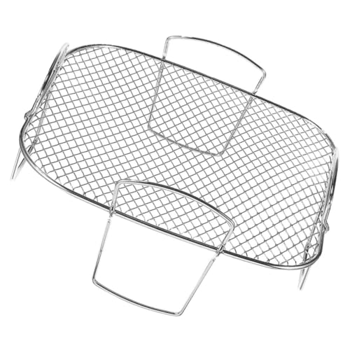 OKUMEYR Edelstahl Airfryer Rack mit Praktischem Stapel Griffdesign Vielseitiges Zubehör für Heißluftfritteuse Dampf Grillgeeignet Robust und Sicher für Familienküche und Camping von OKUMEYR