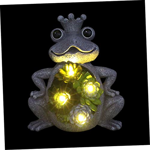 OKUMEYR Solar Frosch Statue Für Außenbereich Kreatives Harzlicht Solar-dekolicht Froschform Nachtlicht Garten Statue Solarlampe Frosch Dekoration Rasen Licht von OKUMEYR