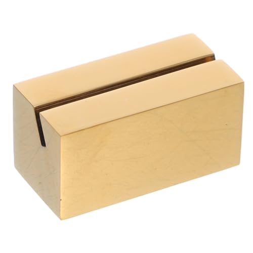 OKUMEYR Visitenkartenhalter Für Schreibtisch Vergoldetes Design Namenskartenständer Freistehender Tischkartenhalter Quadratische Basis Edelstahl Kartenhalter Für Büro Und von OKUMEYR