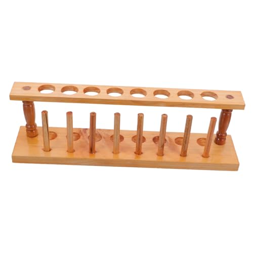 OKUMEYR Holz Test Tube Stand Labor Reagenzglasständer mit Löchern Leichter Tragbarer Test Tube Organizer für Labor Schule und Haushalt Stabiles Holzregal für Reagenzgläser und Röhrchen von OKUMEYR