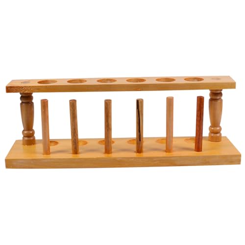 OKUMEYR Holz Testrohrständer Labor Reagenzglas Halter Praktischer Leichtgewichtiger Testrohrhalter für Schule und Labor mit Glatter Oberfläche und Langlebiger Verarbeitung von OKUMEYR