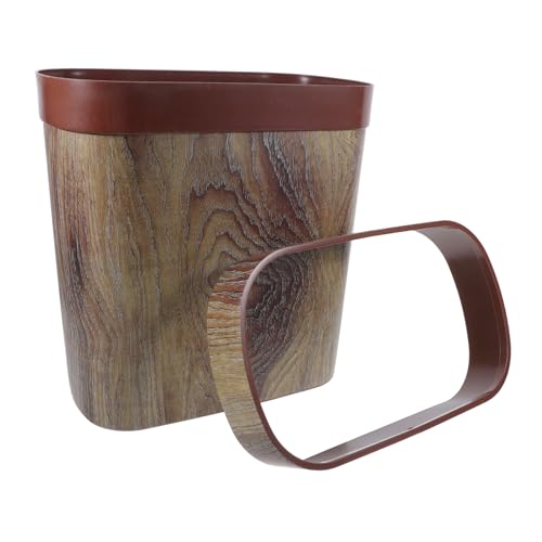 OKUMEYR Ovaler Mülleimer Kunststoff mit Holzmaserung Deckelloser Abfallbehälter und Kratzfest Für Küche Bad Schlafzimmer Robustes Material Modernes Design OKUMEYR Ovaler Mülleimer Kunststoff mit Holzmaserung Deckelloser Abfallbehälter und Kratzfest Für Küche Bad Schlafzimmer Robustes Material Modernes Design von OKUMEYR