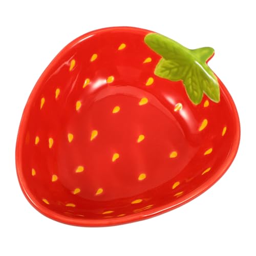 OKUMEYR Stilvolle Keramik Salat Schüssel Erdbeere Muster Obst Schüssel Dessert Container von OKUMEYR