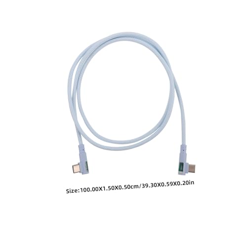OKUMEYR USB C Datenkabel Schnellladekabel Doppelter Winkel Robust Kompatibel mit Smartphones Tablets Vielseitig Transparentes Blaues Design von OKUMEYR
