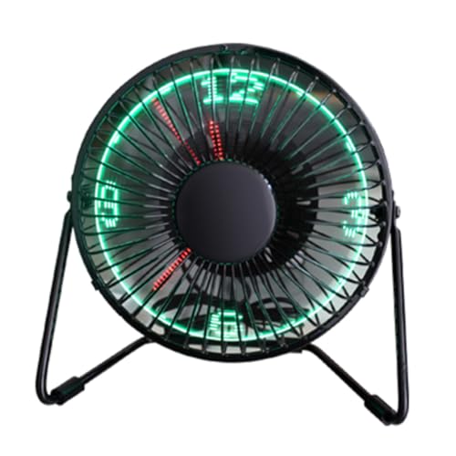 OKUMEYR Uhrenlüfter Tragbarer Lüfter LED Kleiner Lüfter Digitale Uhr Computerventilatoren mit USB -Stecker USB -Fan Schwarz von OKUMEYR