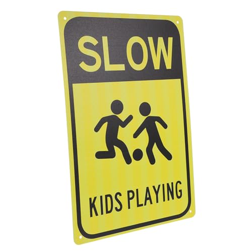 OKUMEYR Warnschild Straßenverkehr Metall Verkehrszeichen Achtung Sicherheitsschild Wetterfest Robust für Straße Schule von OKUMEYR