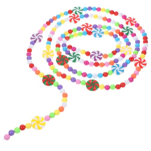 OKUMEYR Weihnachtliche Candy Bead Girlande Dekorative Perlenkette mit Bonbon Design Langlebig Vielseitig für Baum Fenster Türen Treppenhaus Festliche Party und Wohnraumdekoration von OKUMEYR