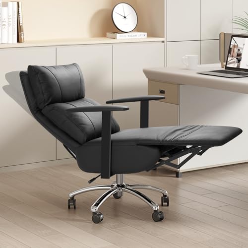 OKUP Bürostuhl mit verstellbarer Kopfstütze und Fußstütze, 170° ergonomischer, bequemer Bürostuhl, Zero Gravity, Leder, Chefsessel für Zuhause, Büro, Schreibtischstuhl, 180 kg, Schwarz OKUP Bürostuhl mit verstellbarer Kopfstütze und Fußstütze, 170° ergonomischer, bequemer Bürostuhl, Zero Gravity, Leder, Chefsessel für Zuhause, Büro, Schreibtischstuhl, 180 kg, Schwarz von OKUP