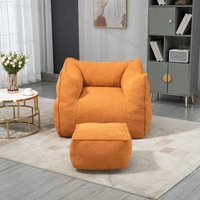 Bequemer Boucle Sitzsack Stuhl für Erwachsene und Kinder, Indoor Super weiches faules Sofa mit Memory Schwamm Füllung, Moderne Spezial Sitzsack mit von OKWISH