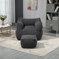 Bequemer Boucle Sitzsack Stuhl für Erwachsene und Kinder, Indoor Super weiches faules Sofa mit Memory Schwamm Füllung, Moderne Spezial Sitzsack mit von OKWISH