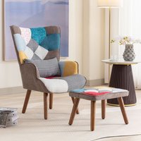 Farblich passender Freizeitstuhl mit Fußstütze, Rückenlehne und Kissen, Wohnzimmer-Freizeitstuhl-Kombination von OKWISH