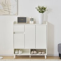 Kommode / Sideboard / Schuhschrank mit verstellbaren Einlegeböden – Minimalistischer Organizer mit Beinen aus Massivholz – Maße: H90 cm x L99 cm x von OKWISH
