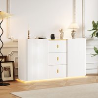 LED-Sideboard Breite 150 cm, Multifunktions-Sideboard, Kommode, hohes Sideboard, 2 Türen, 2 Schubladen, Sideboard mit LED-Beleuchtung LED-Sideboard Breite 150 cm, Multifunktions-Sideboard, Kommode, hohes Sideboard, 2 Türen, 2 Schubladen, Sideboard mit LED-Beleuchtung von OKWISH