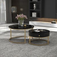 Moderner Nesting Couchtisch Hochglanz Marmormuster 2er Set runde Couchtische Runder Nested Beistelltisch Schwarz Okwish Moderner Nesting Couchtisch Hochglanz Marmormuster 2er Set runde Couchtische Runder Nested Beistelltisch Schwarz Okwish von OKWISH