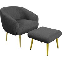 Okwish - Moderner Sherpa-Polsterstuhl mit Fußstütze – Wohnzimmersessel, ergonomisches Design, goldene Beine, luxuriöser Komfort von OKWISH