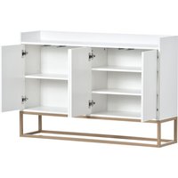 Modernes Sideboard im minimalistischen Stil 4-türiger griffloser Buffetschrank für Esszimmer, Wohnzimmer, Küche (weiß) OKWISH - Weiß von OKWISH