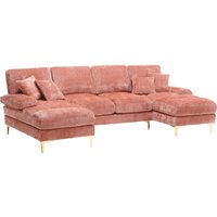 Modernes großes Chenille-Sofa in U-Form mit zwei Liegesitzen für Wohnzimmer, Schlafzimmer, Büro, Apartment, Villa, Lounge, Zuhause in der Nähe des Modernes großes Chenille-Sofa in U-Form mit zwei Liegesitzen für Wohnzimmer, Schlafzimmer, Büro, Apartment, Villa, Lounge, Zuhause in der Nähe des von OKWISH