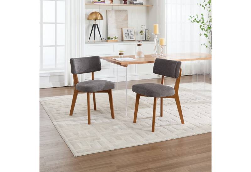 OKWISH 4-Fußstuhl Esszimmerstuhl (2er-Set mit Massivholzbeinen & gepolstertem Stoff), Polsterstuhl, ergonomisch von OKWISH