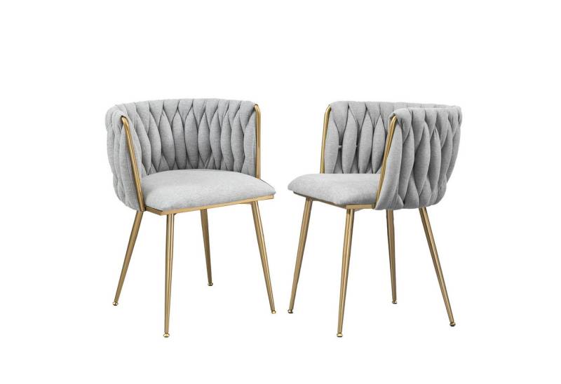 OKWISH 4-Fußstuhl Leisure Esszimmerstühle Akzentstuhl Lounge Stuhl (mit Eisenmetallfüßen 2-teilig/SET, 2 St) von OKWISH