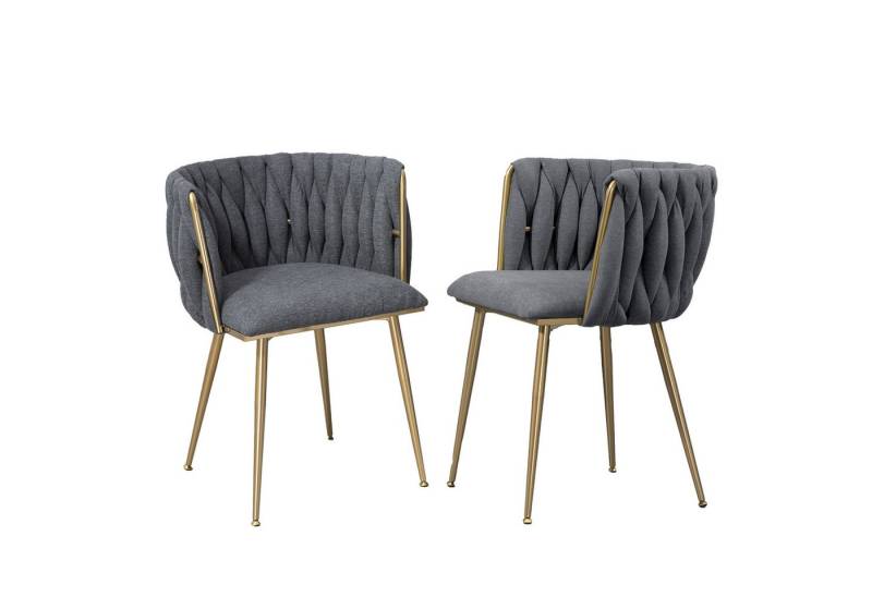OKWISH 4-Fußstuhl Leisure Esszimmerstühle Akzentstuhl Lounge Stuhl (mit Eisenmetallfüßen 2-teilig/SET, 2 St) von OKWISH