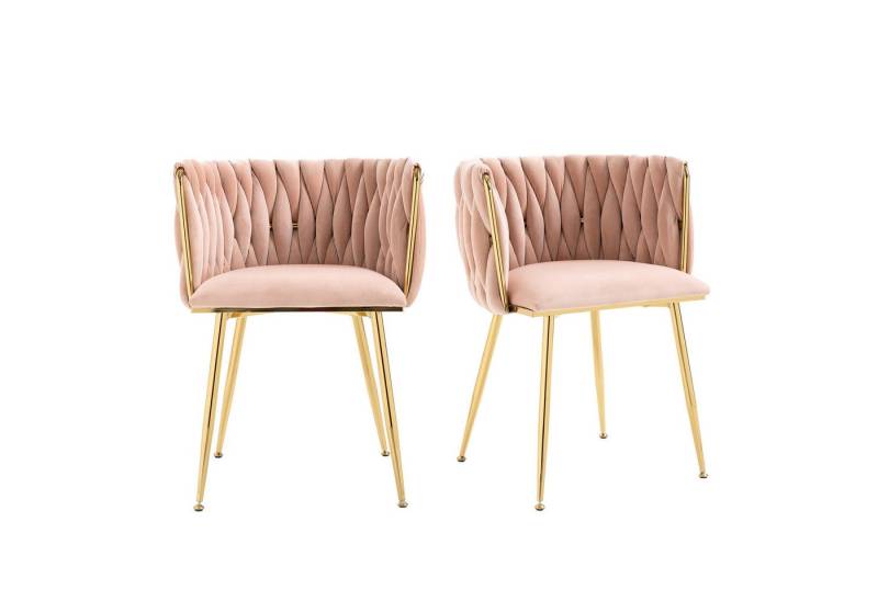 OKWISH 4-Fußstuhl Loungesessel Polsterstuhl Küchenstuhl Esszimmerstühle (mit Eisenmetallfüßen 2-teilig/SET, 2 St) von OKWISH